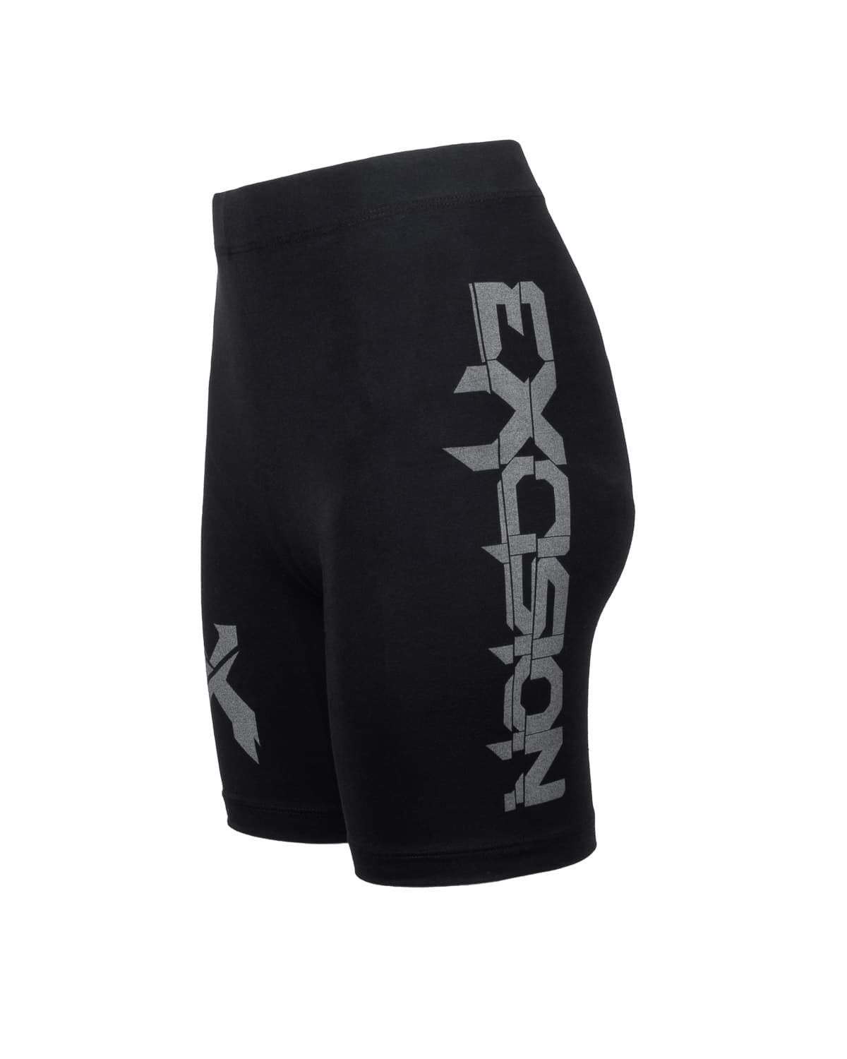 Sliced Logo Women's Reflective Bike Shorts (Black) - Excision