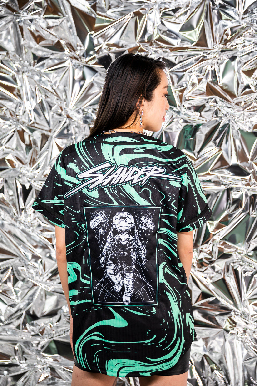SPACEMAN JERSEY - MINT/BLACK MARBLE - Slander Merchandise