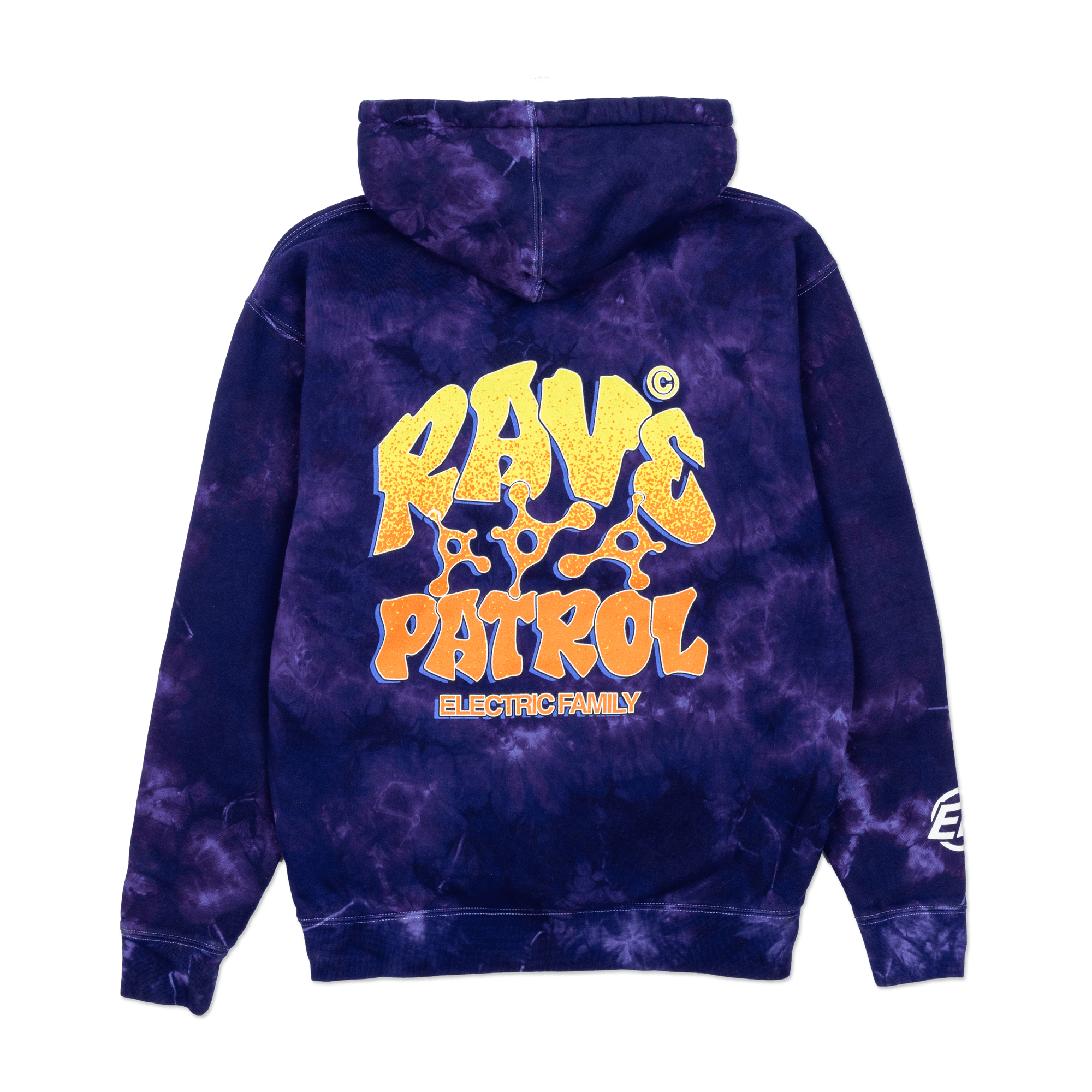 Electric Family Rave Patrol Purple Dye Hoodie - Hoodie Rave Patrol Purple Dye Hoodie - S