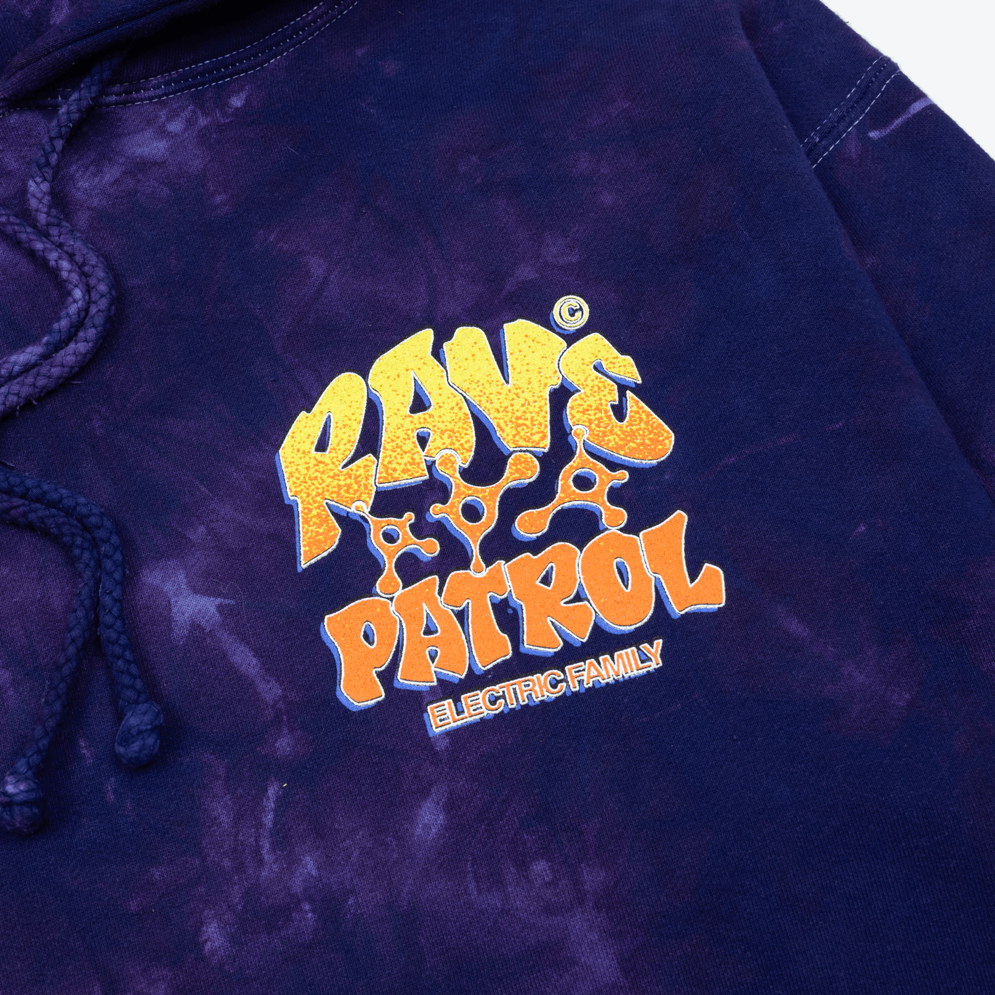Electric Family Rave Patrol Purple Dye Hoodie - Hoodie Rave Patrol Purple Dye Hoodie - S