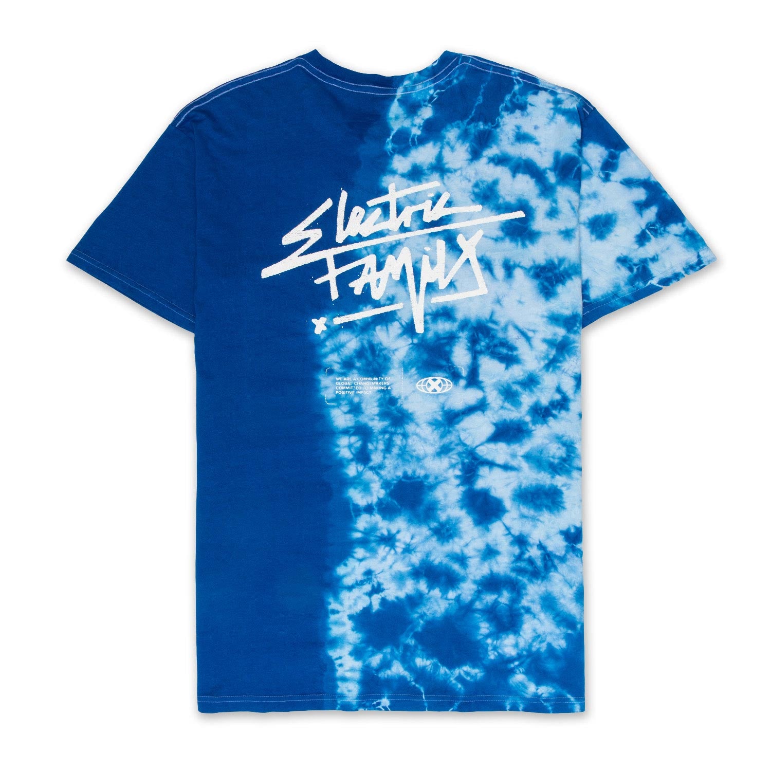 Graffiti Script Blue Dye Tee - Standard Tee -  Electric Family-  Electric Family Official Artist Merchandise