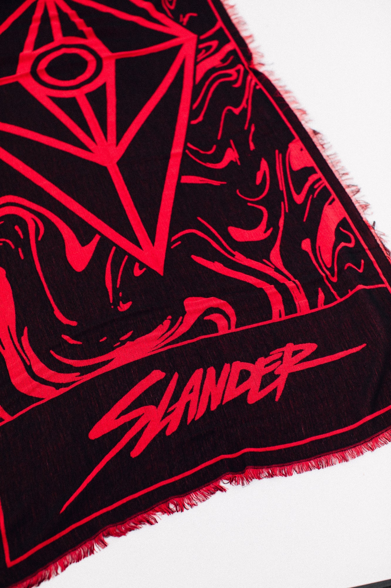 SLANDER PASHMINA - RED/BLACK MARBLE