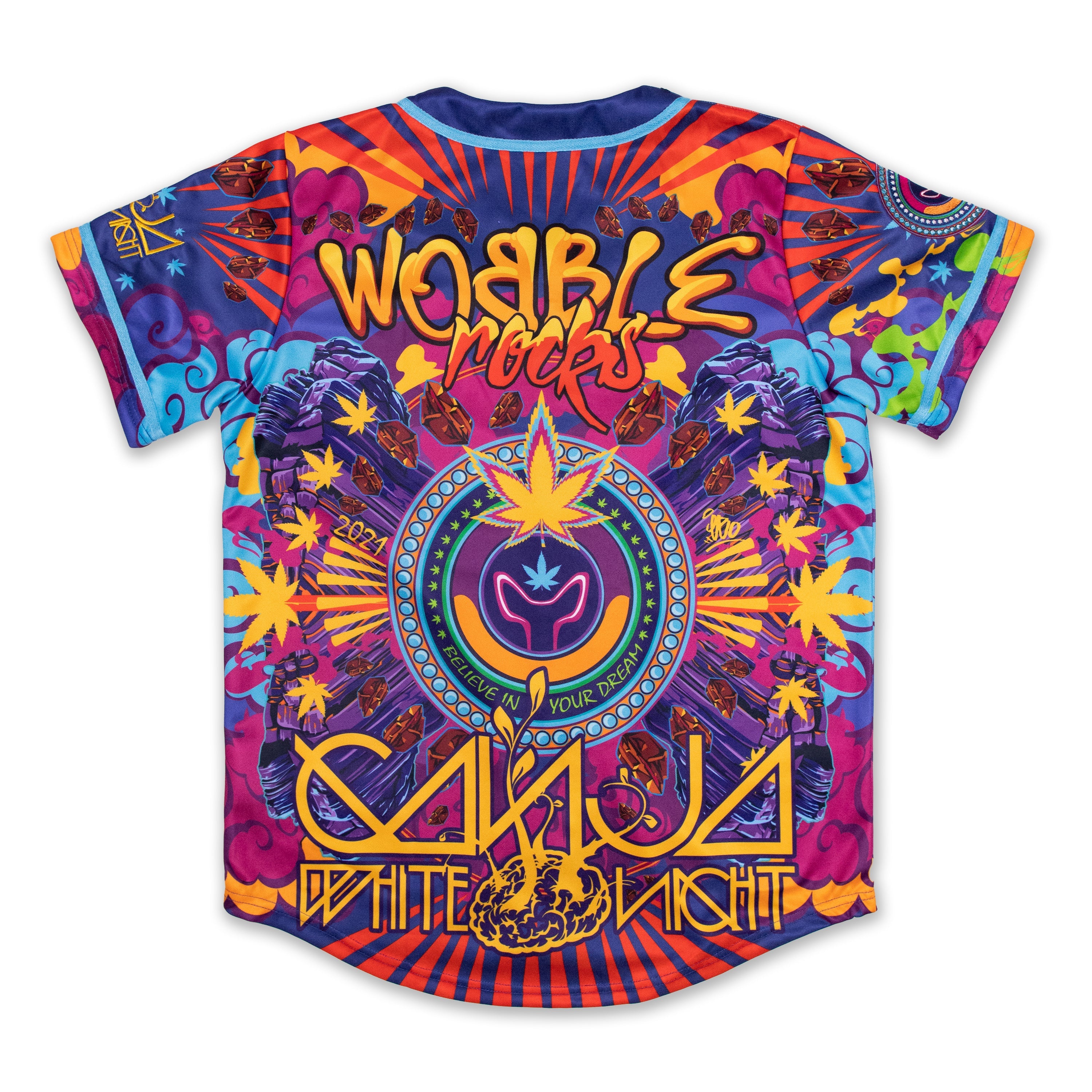 Wobble Rocks Baseball Jersey - Baseball Jersey -  Ganja White Night-  Electric Family Official Artist Merchandise