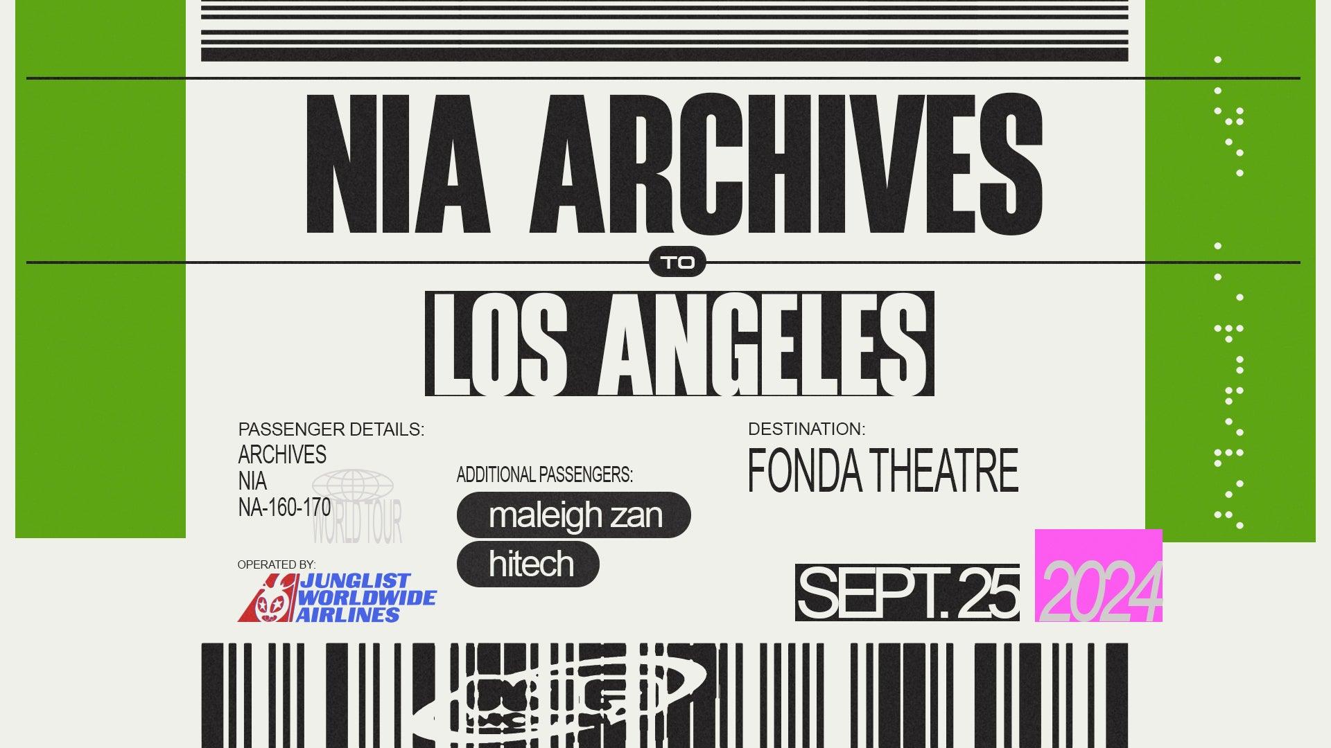 Nia Archives Ticket Giveaway
