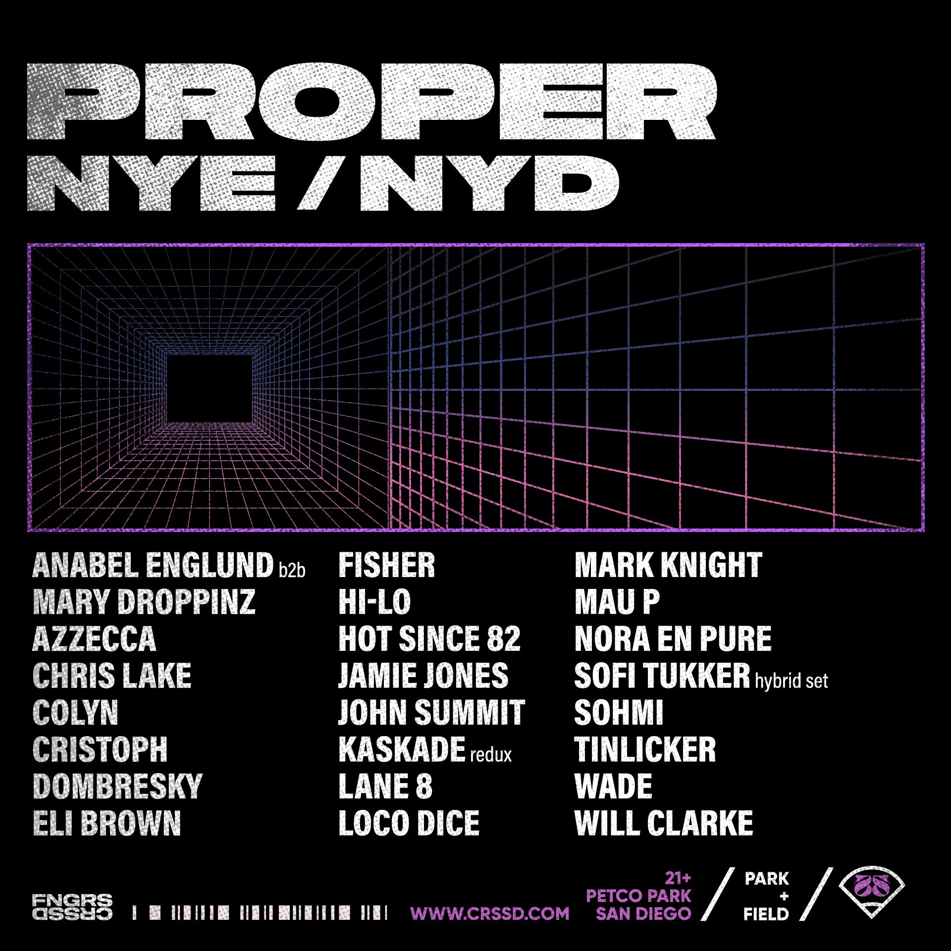 FNGRS CRSSD Announces Lineup for Debut Edition of PROPER NYE