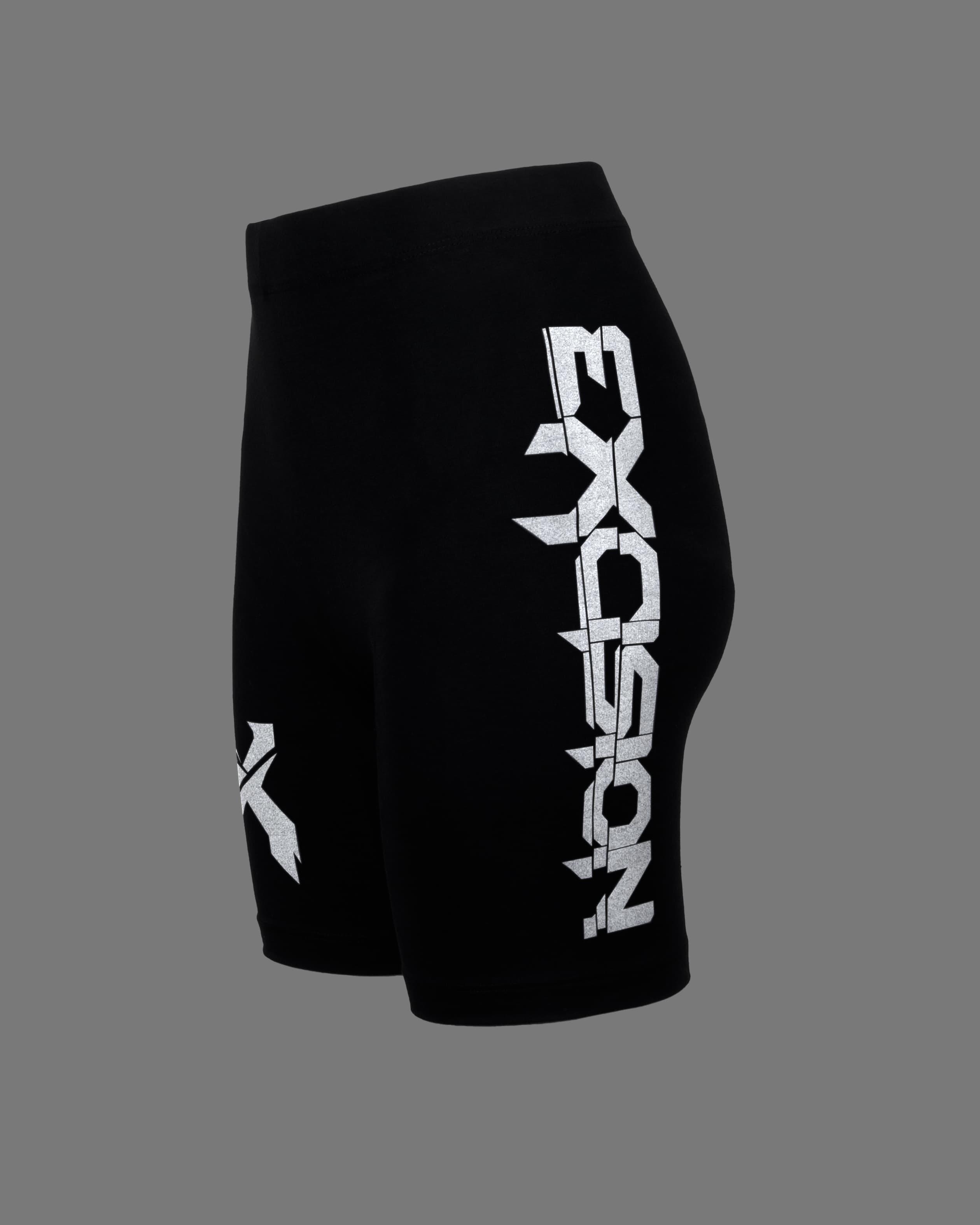 Sliced Logo Women's Reflective Bike Shorts (Black)