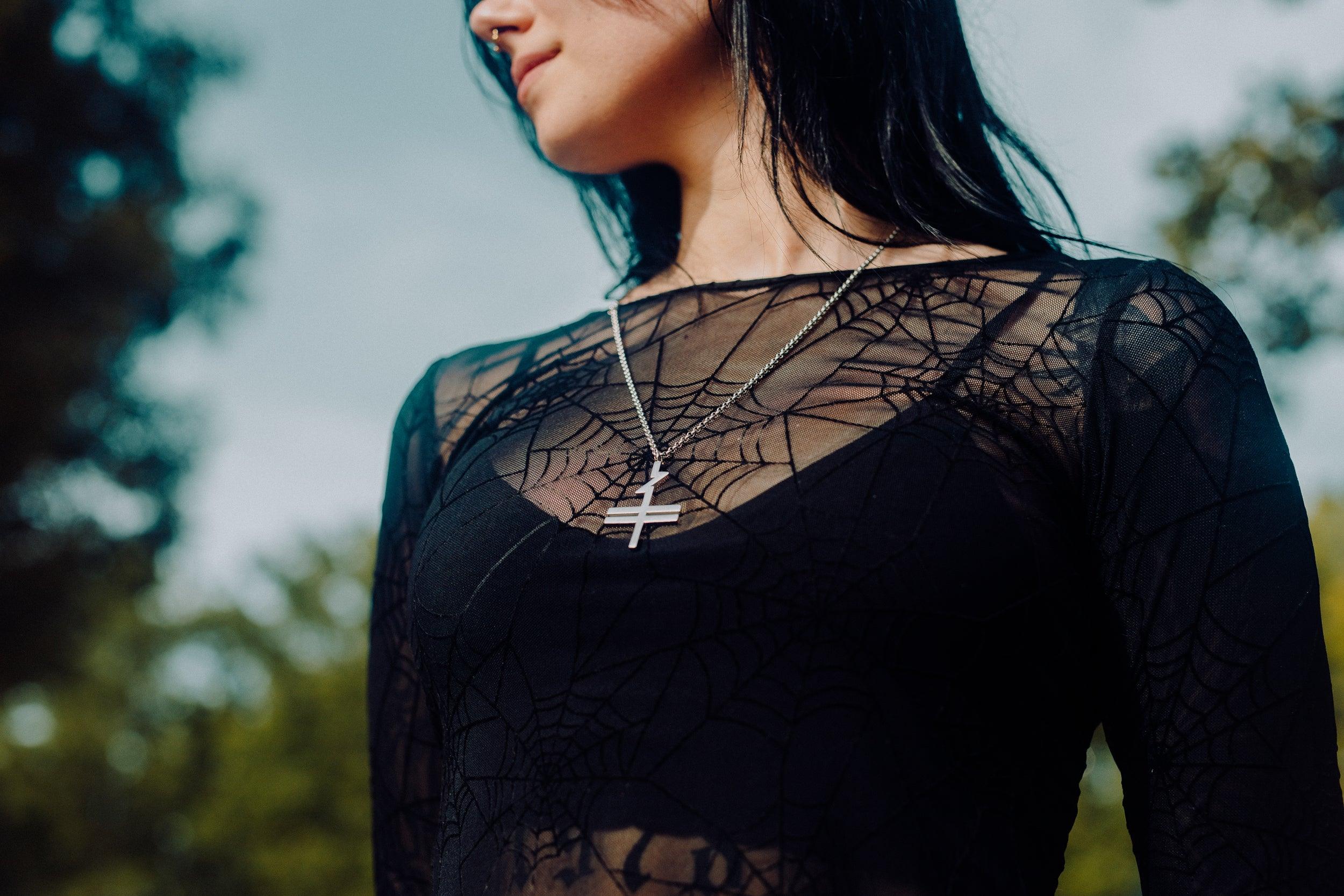 Silver Community Cross Necklace with Custom Case