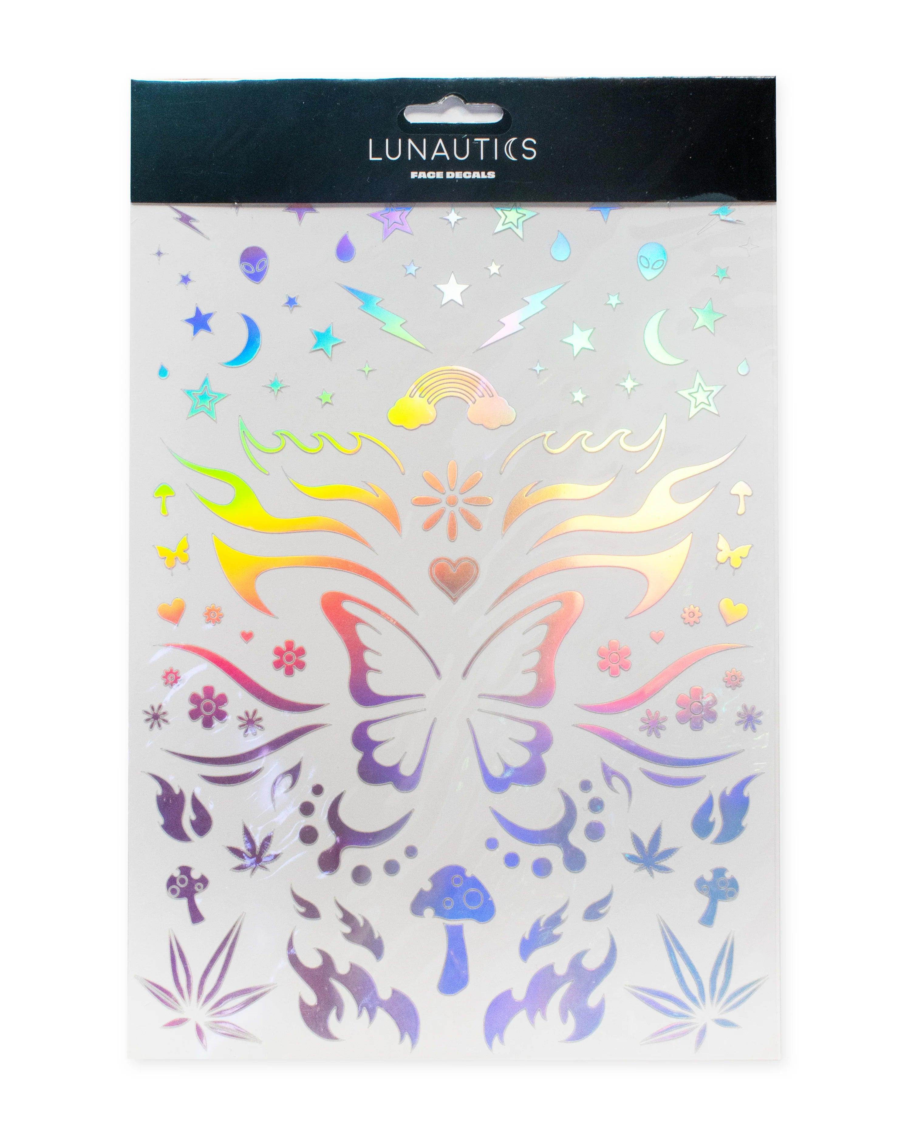 Lunautics - Rave Day Silver Holographic Face Decals