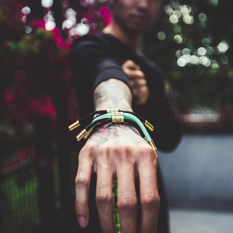 Good Times New School Bracelet (Black/Gold) - New School Bracelet -  Electric Family-  Electric Family Official Artist Merchandise