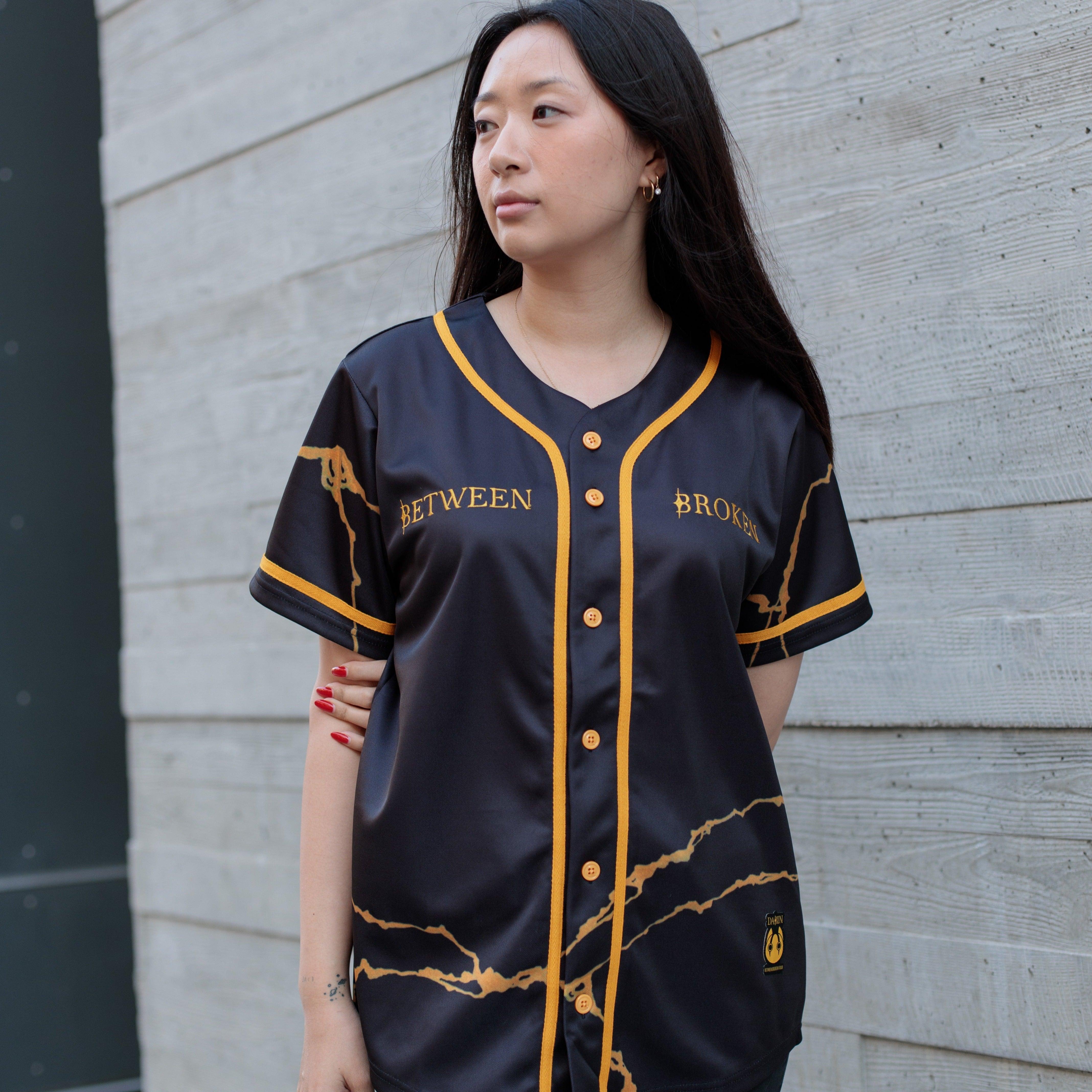 Dabin - Between Broken Glyph Mask Baseball Jersey - Baseball Jersey -  Dabin-  Electric Family Official Artist Merchandise
