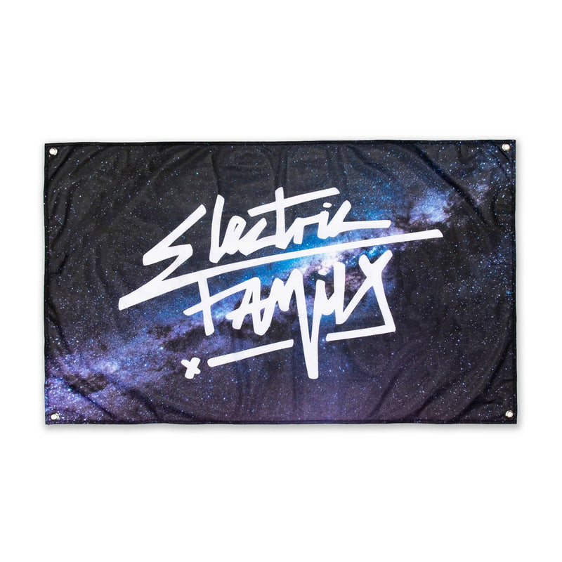 Graffiti Script Galaxy Flag - Flag -  Electric Family-  Electric Family Official Artist Merchandise