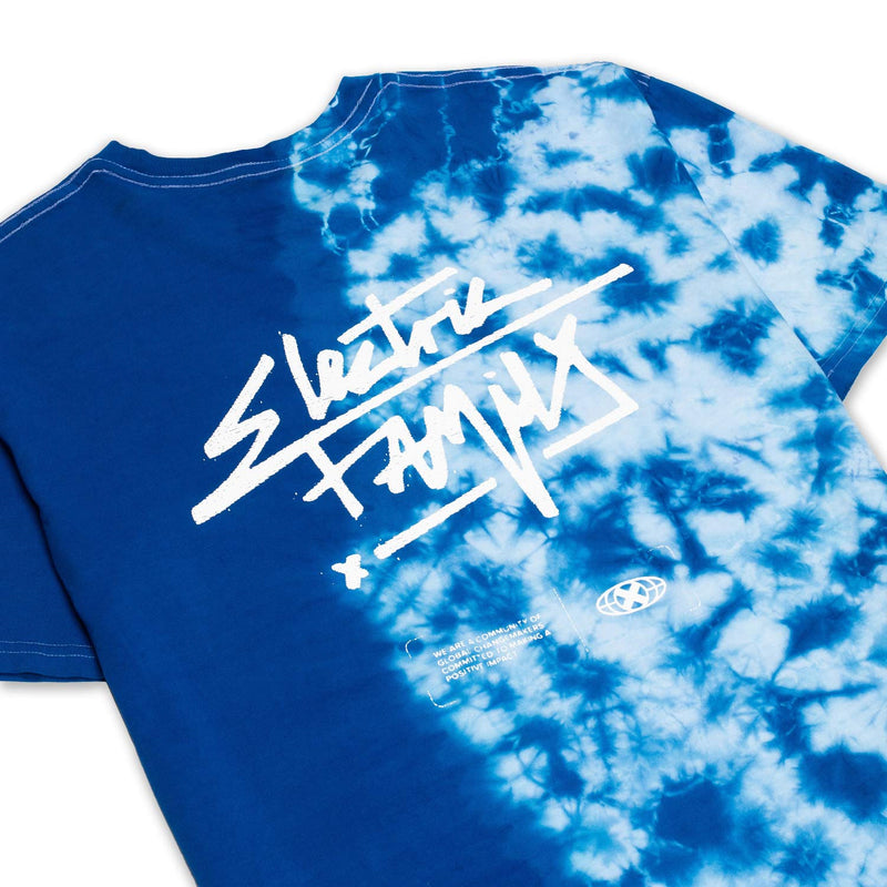 Graffiti Script Blue Dye Tee - Standard Tee -  Electric Family-  Electric Family Official Artist Merchandise