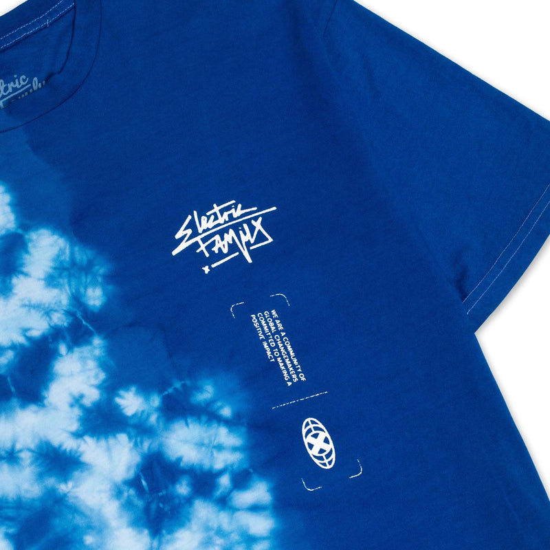 Graffiti Script Blue Dye Tee - Standard Tee -  Electric Family-  Electric Family Official Artist Merchandise