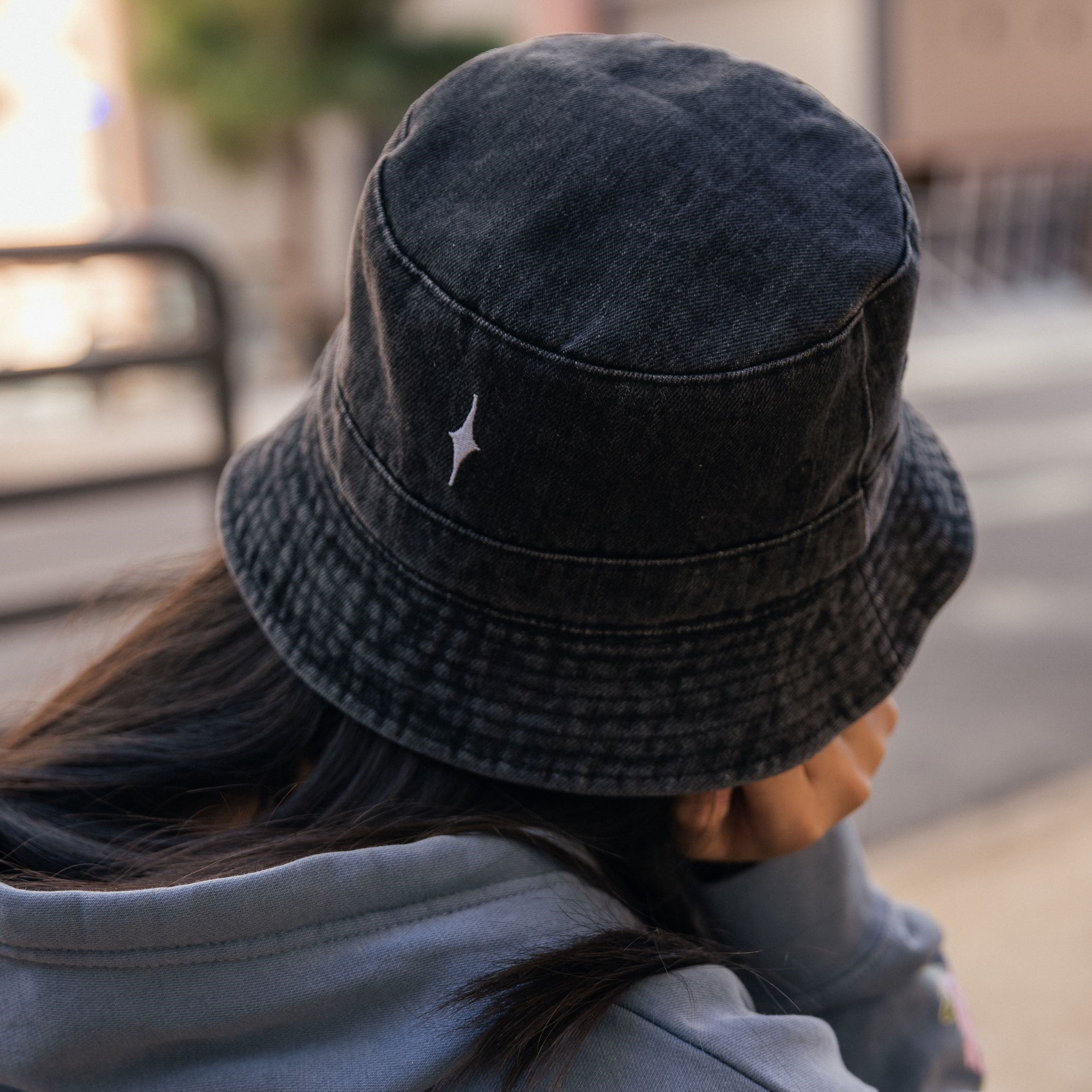 Dabin - Reversible Embroidered Black Denim Bucket Hat