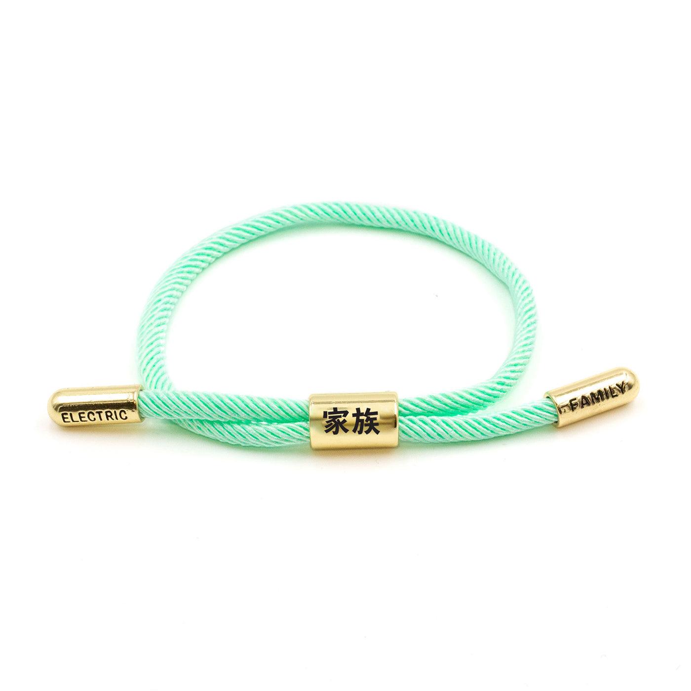 Kazoku New School (Aqua/Gold) - New School Bracelet -  Electric Family-  Electric Family Official Artist Merchandise
