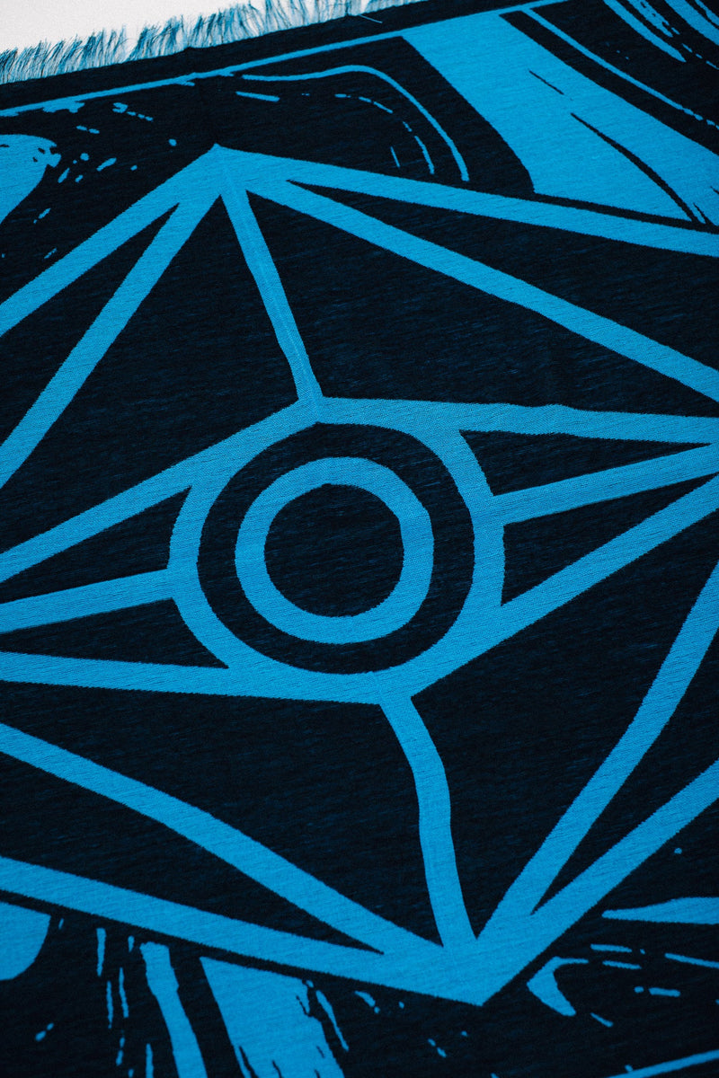 SLANDER PASHMINA - BLUE/BLACK MARBLE