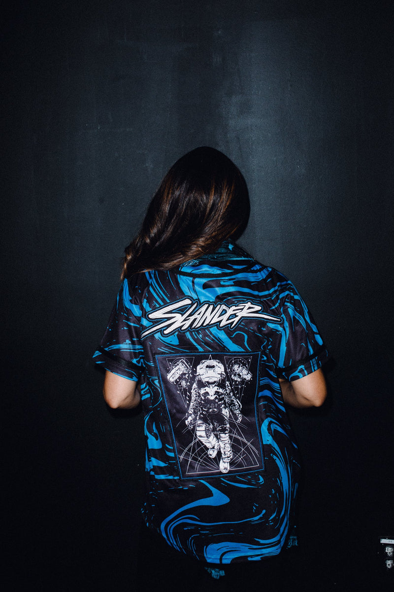 SLANDER PASHMINA - BLUE/BLACK MARBLE