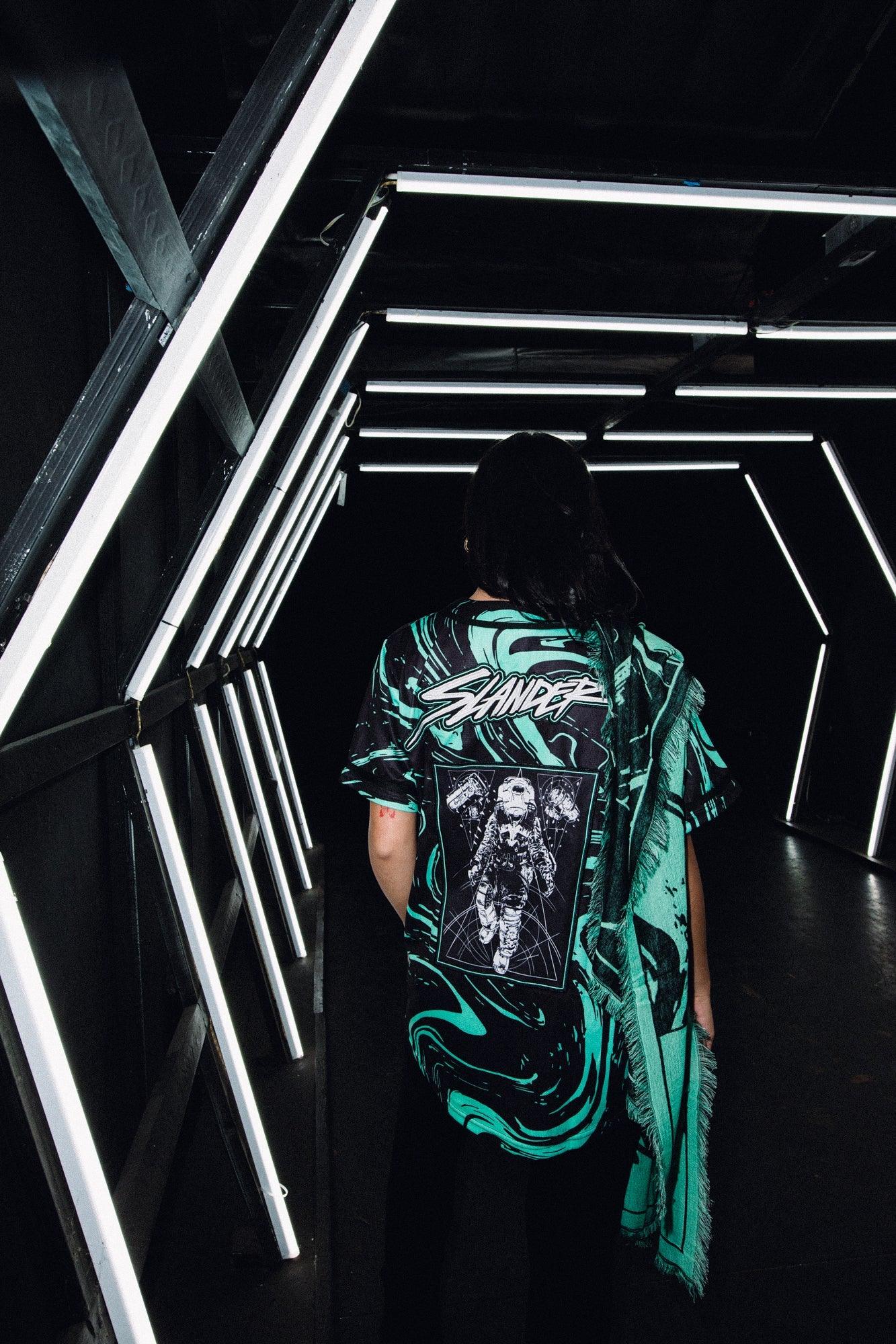 SLANDER PASHMINA - MINT/BLACK MARBLE