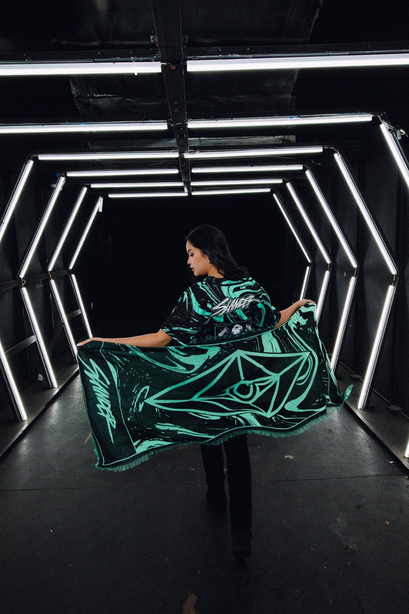 SLANDER PASHMINA - MINT/BLACK MARBLE