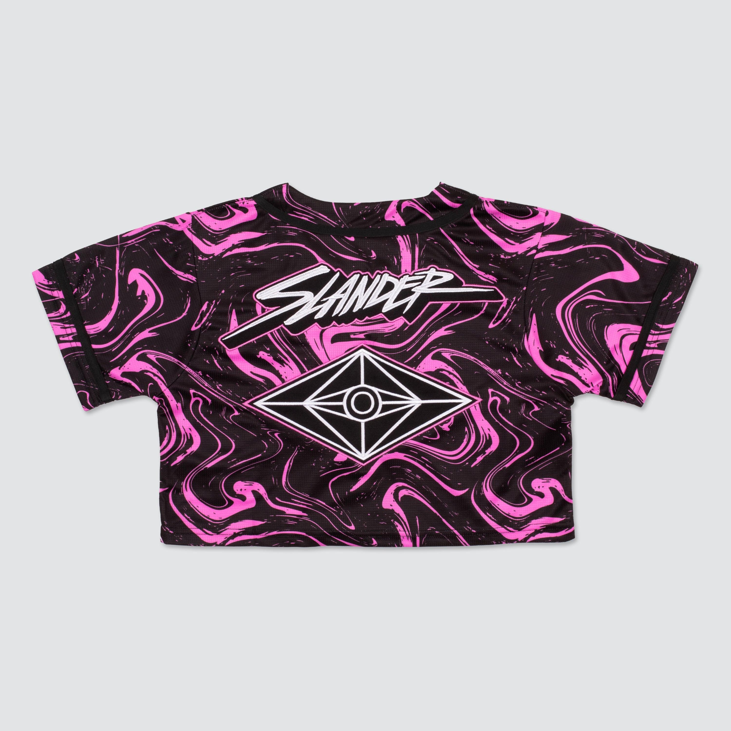 SPACEMAN CROP JERSEY - PINK/BLACK MARBLE
