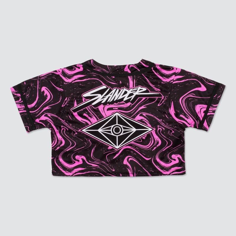 SPACEMAN CROP JERSEY - PINK/BLACK MARBLE