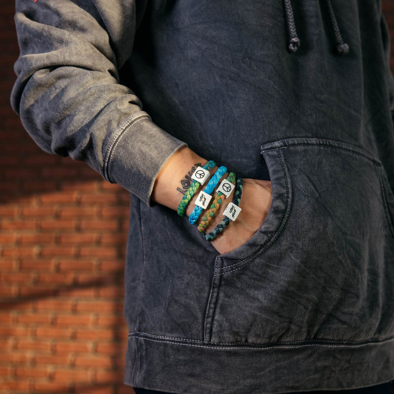 Peace Bracelet - Pink/Blue/Green - Original Woven -  Electric Family-  Electric Family Official Artist Merchandise